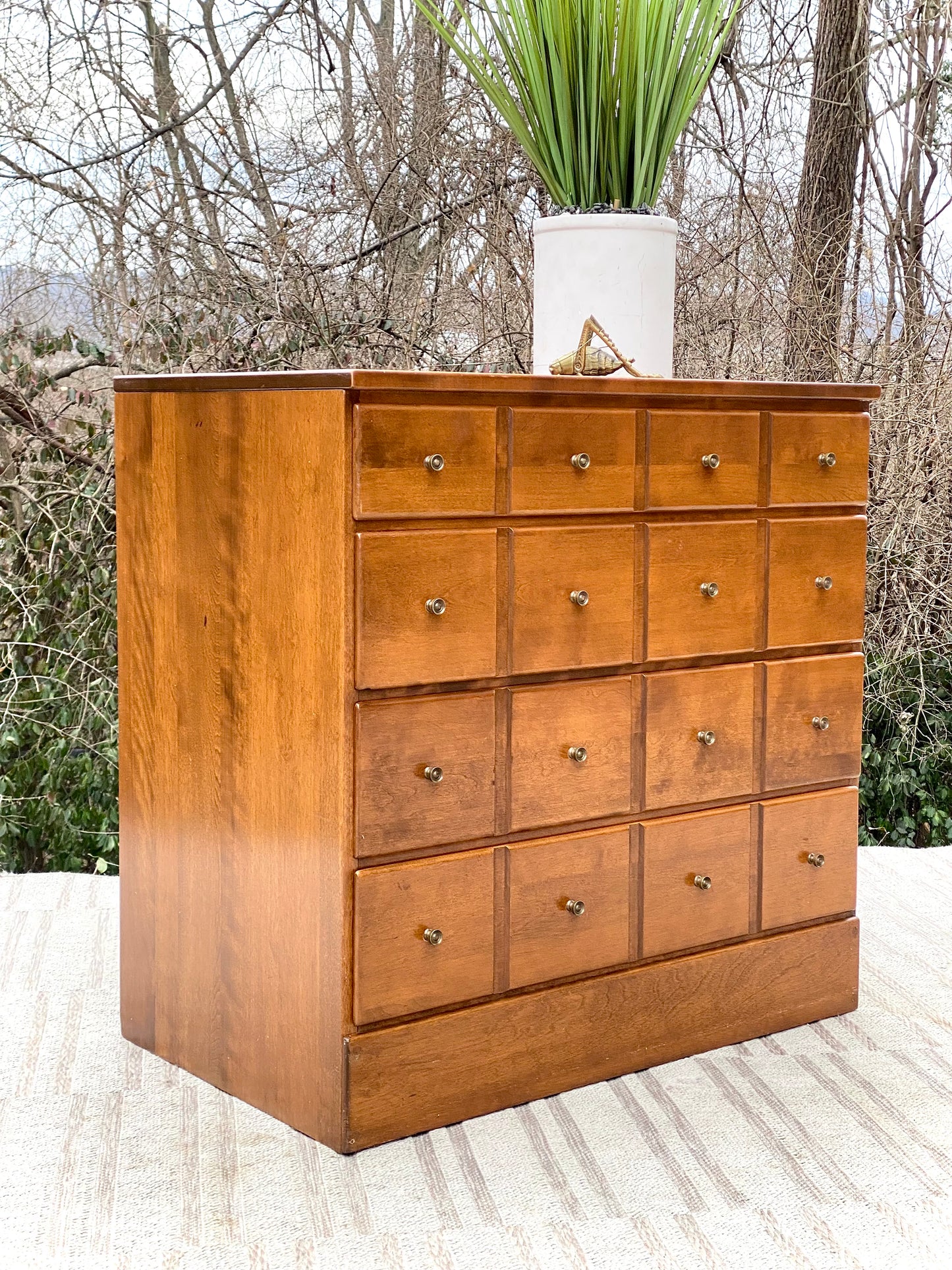 Vintage MCM Ethan Allen Wooden 4 Drawer Dresser