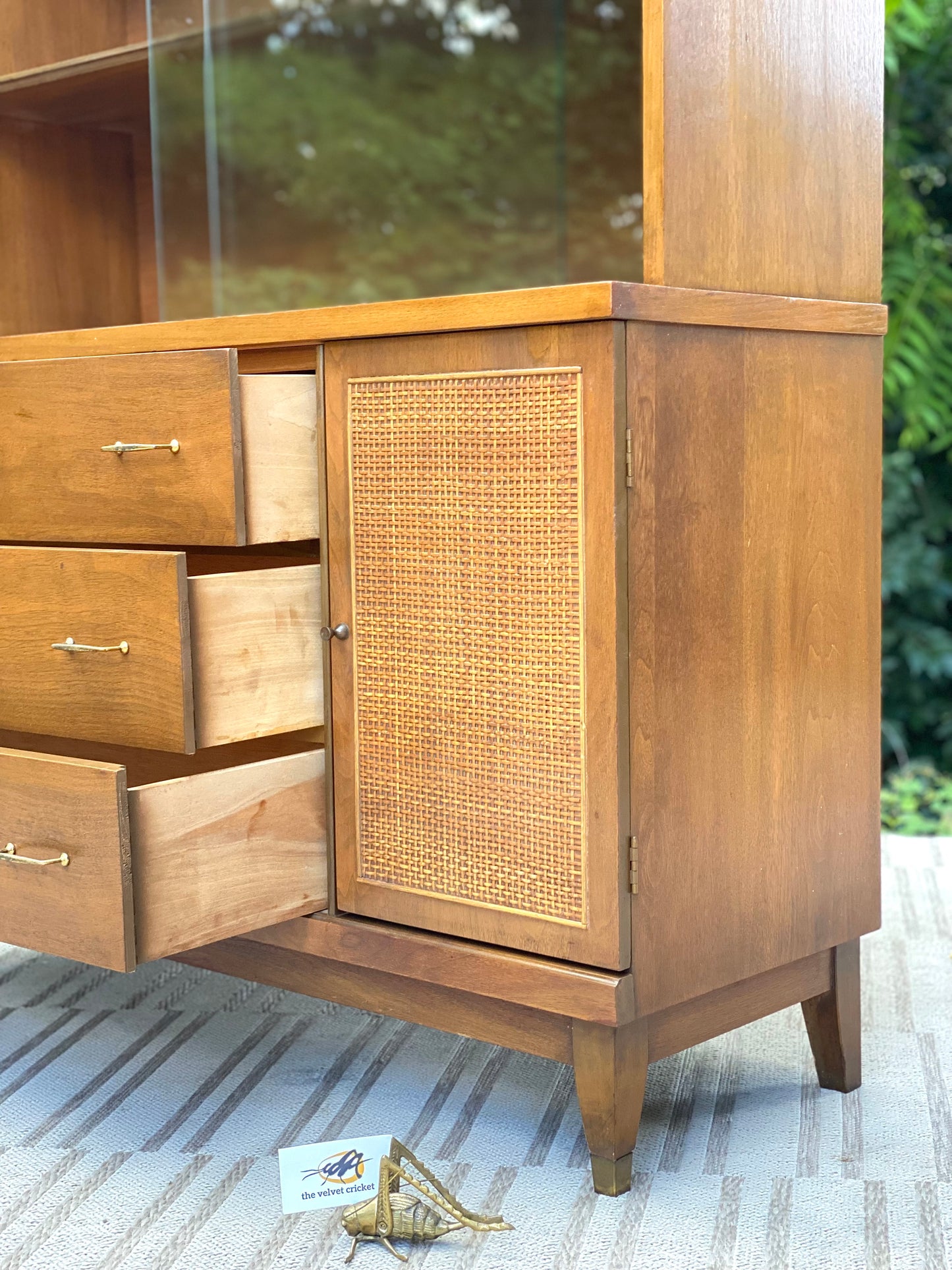 Vintage MCM Wooden Dining Display Hutch