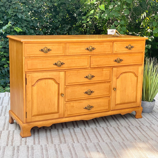 Vintage Solid Maple Buffet Sideboard Server