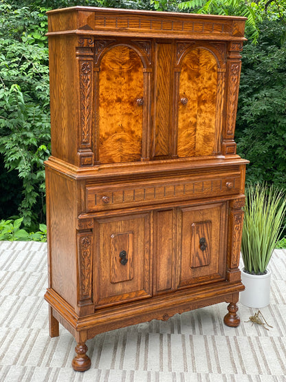Tall Vintage Walnut Cabinet