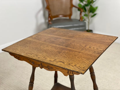 Vintage Oak Plant Side Table