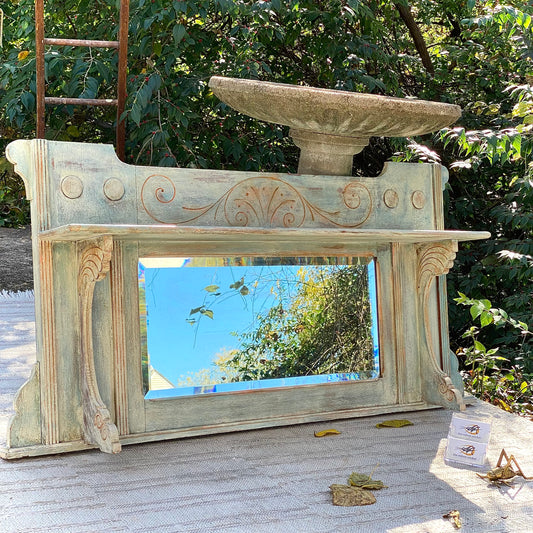 Large Vintage Painted Hallway Mirror