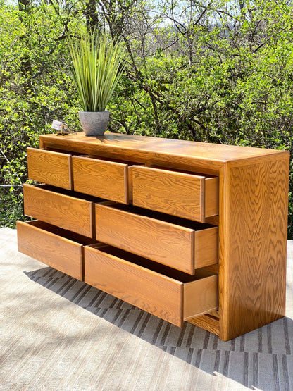Nice Wooden 7 Drawer Lowboy Dresser