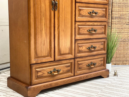 Tall Oak 7 Drawer Dresser