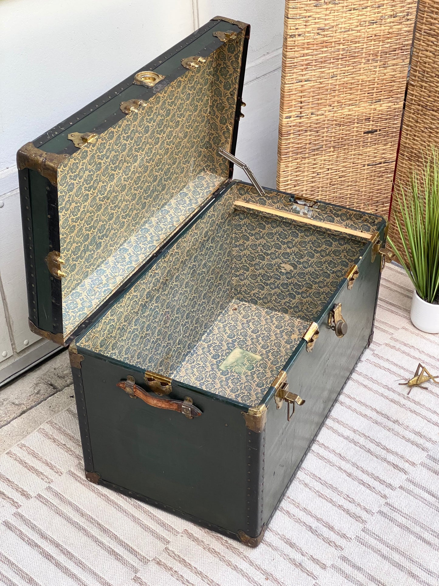 Vintage Green Travel Trunk