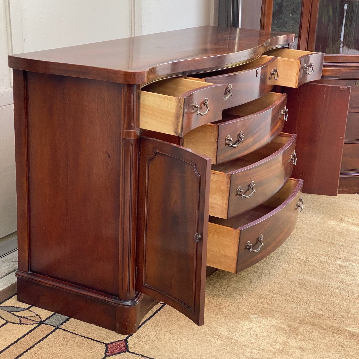 Gorgeous Wooden Curved Front Buffet