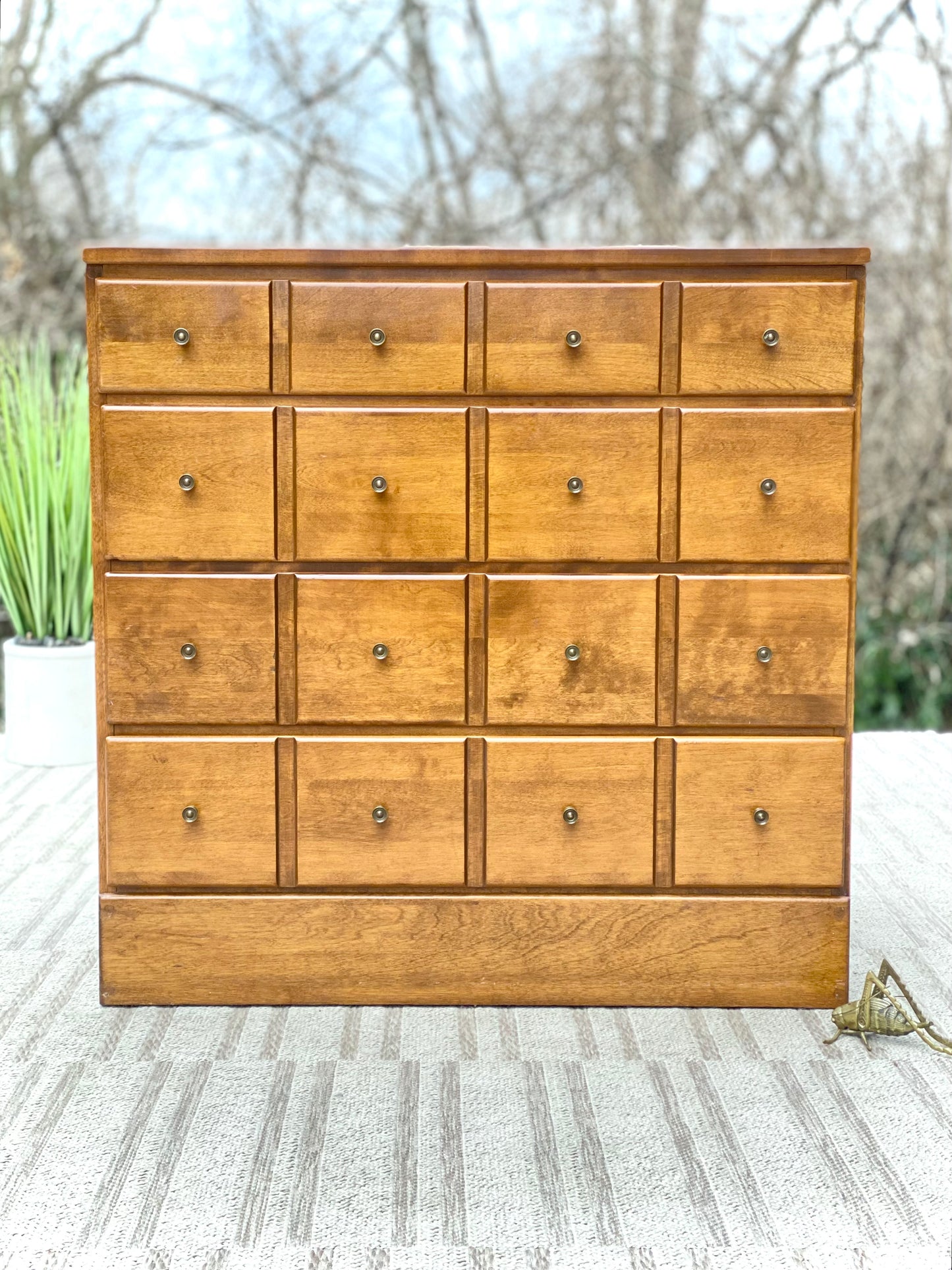 Vintage MCM Ethan Allen Wooden 4 Drawer Dresser