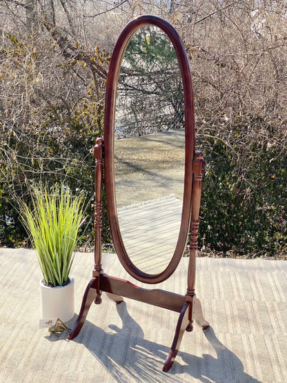 Nice Wooden Oval Floor Length Mirror