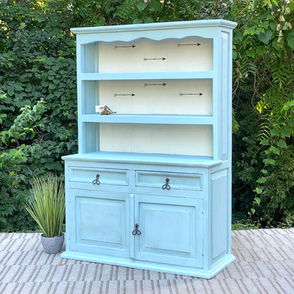 Nice Painted Wooden Pine Display Hutch