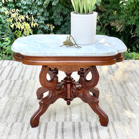 Vintage Marble Top Side Table