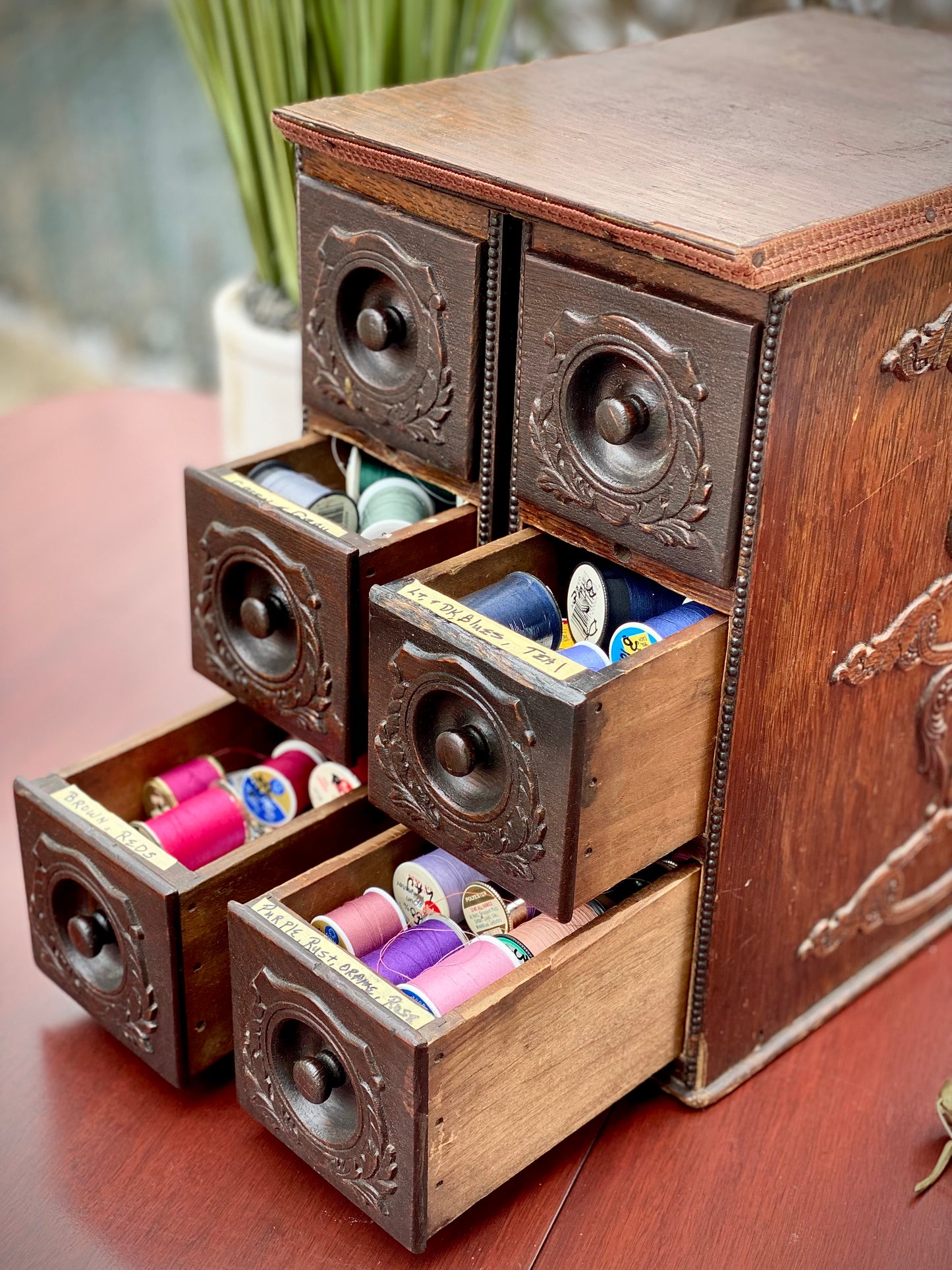 Vintage Handmade Sewing Notion Box