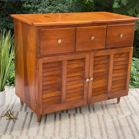 Vintage MCM Pine Bar Cabinet