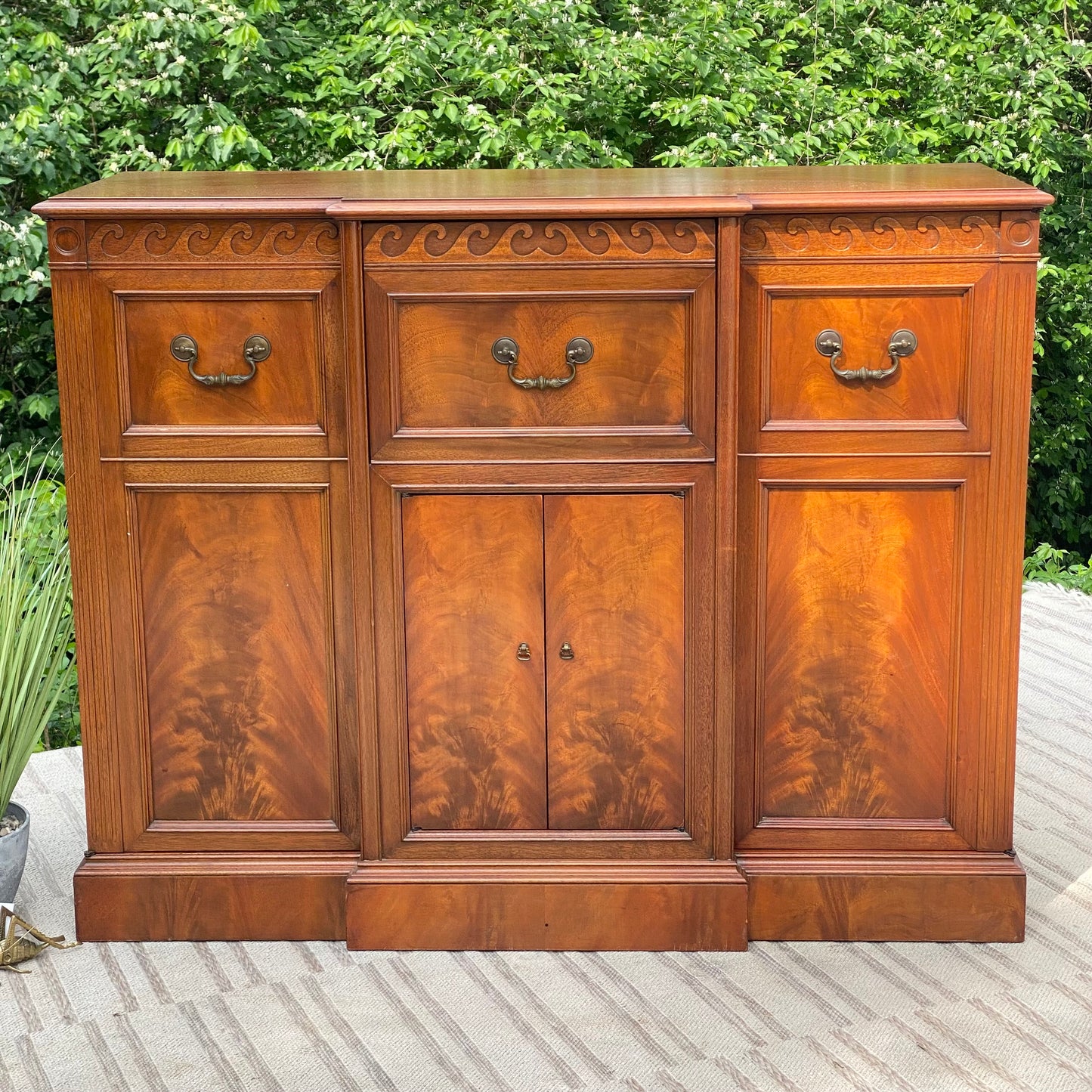 Vintage Windsor Walnut Credenza Cabinet by Drexel