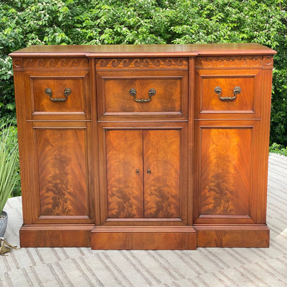 Vintage Windsor Walnut Credenza Cabinet by Drexel