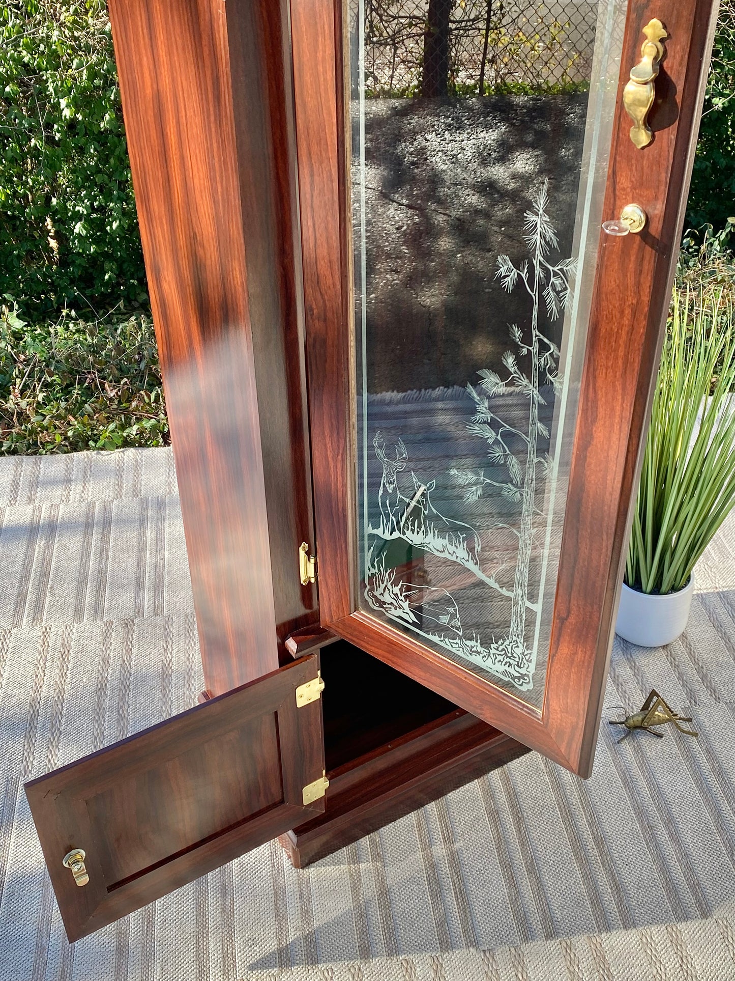 Vintage Wooden Glass Gun Cabinet