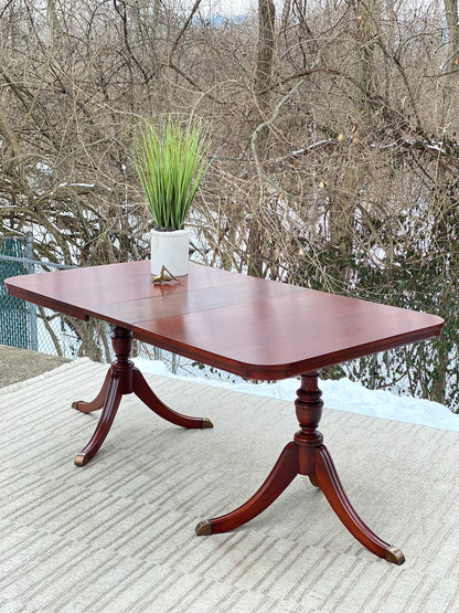 Vintage Mahogany Dining Table with Leaf