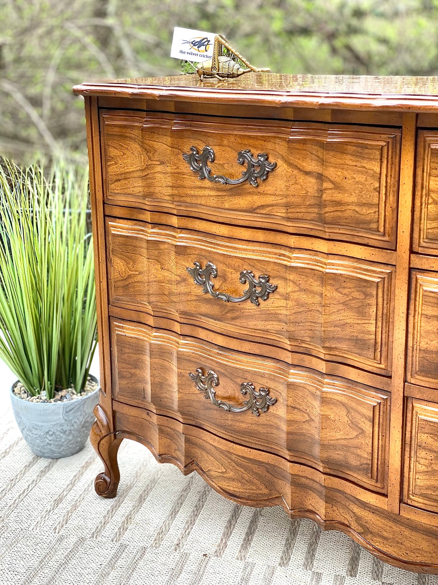 Vintage Wooden French Provincial 9 Drawer Dresser