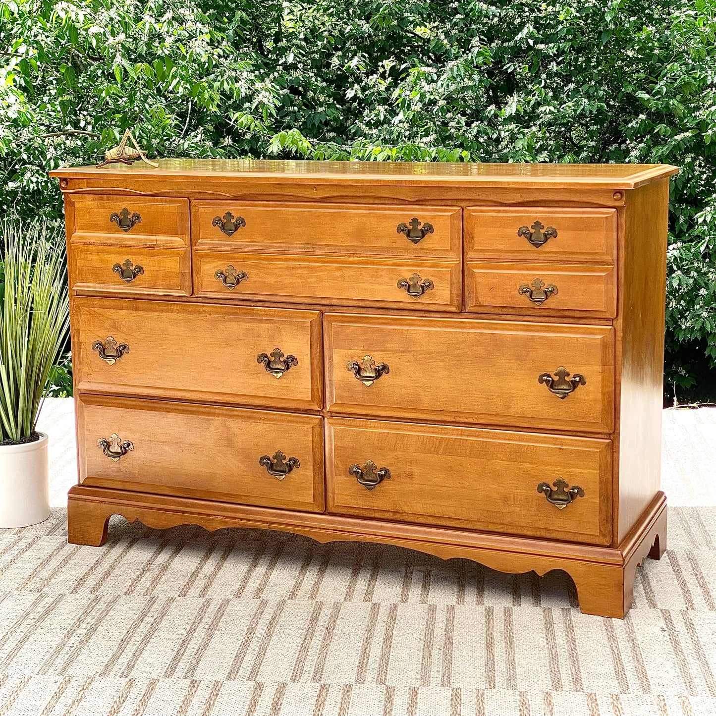 Vintage Wooden 7 Drawer Dresser