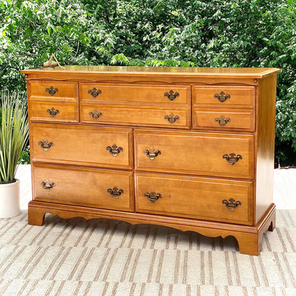 Vintage Wooden 7 Drawer Dresser