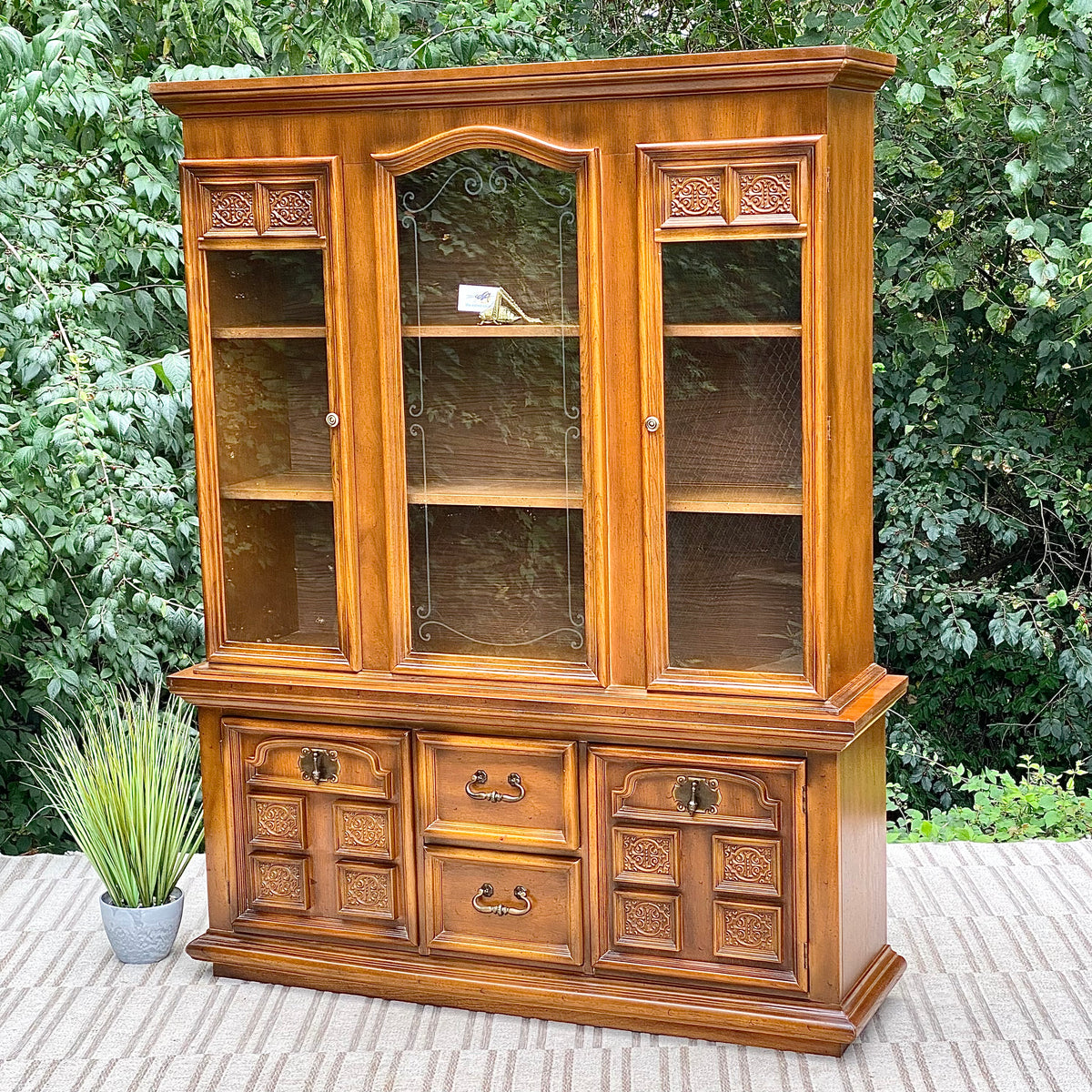 Vintage Wooden Display Hutch