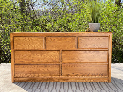 Nice Wooden 7 Drawer Lowboy Dresser