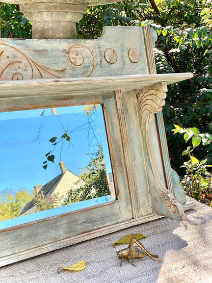 Large Vintage Painted Hallway Mirror