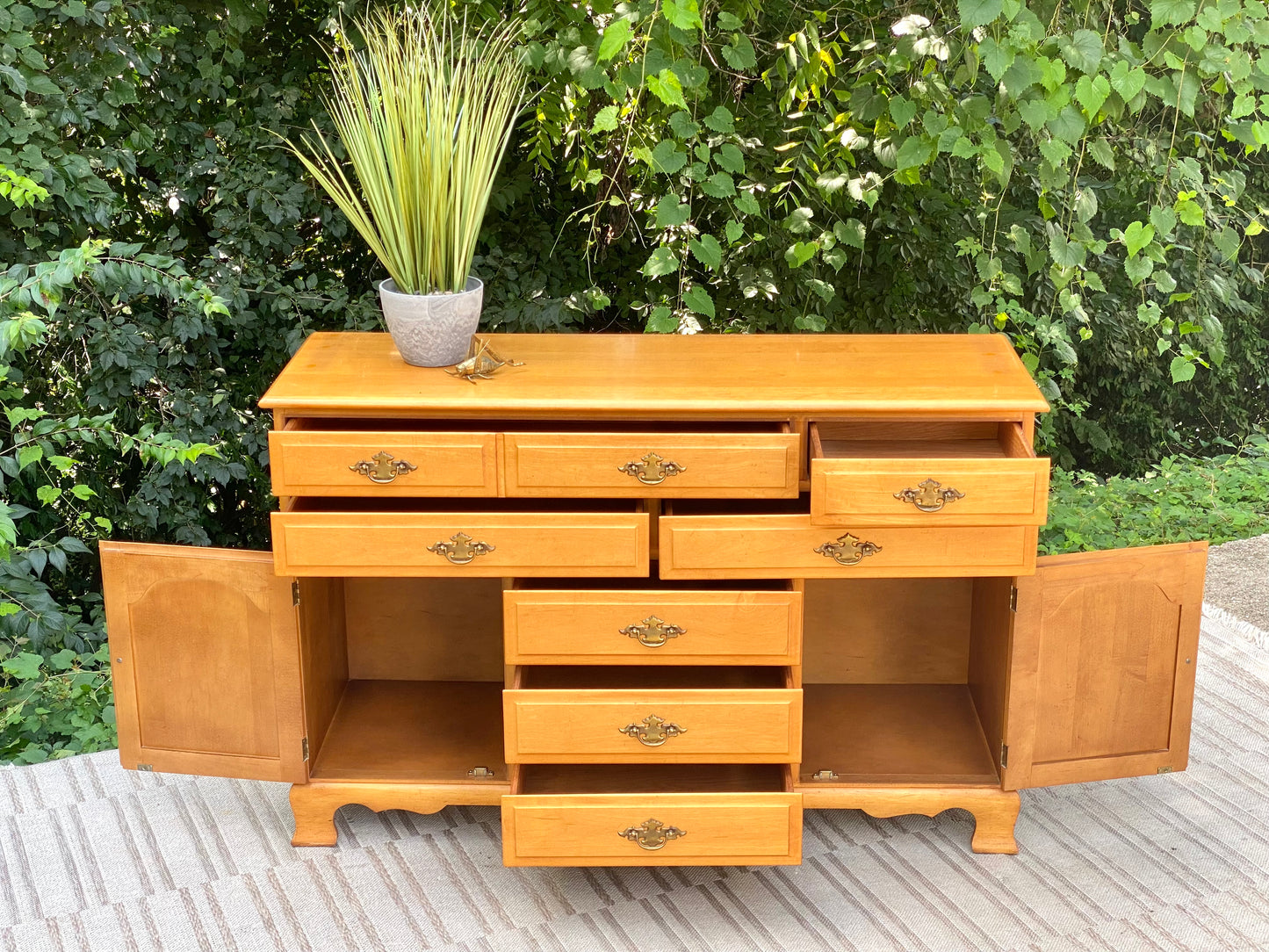 Vintage Solid Maple Buffet Sideboard Server
