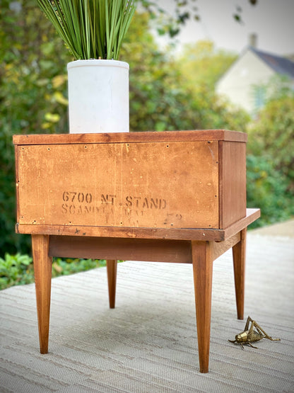 Vintage MCM Kent Coffey Tableau Walnut Nightstand Side Table