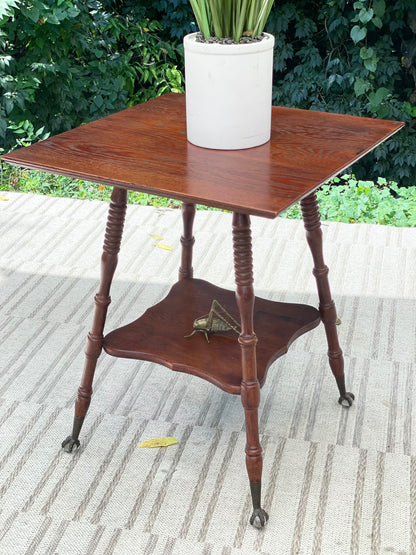 Vintage Wooden Claw Foot Plant Stand