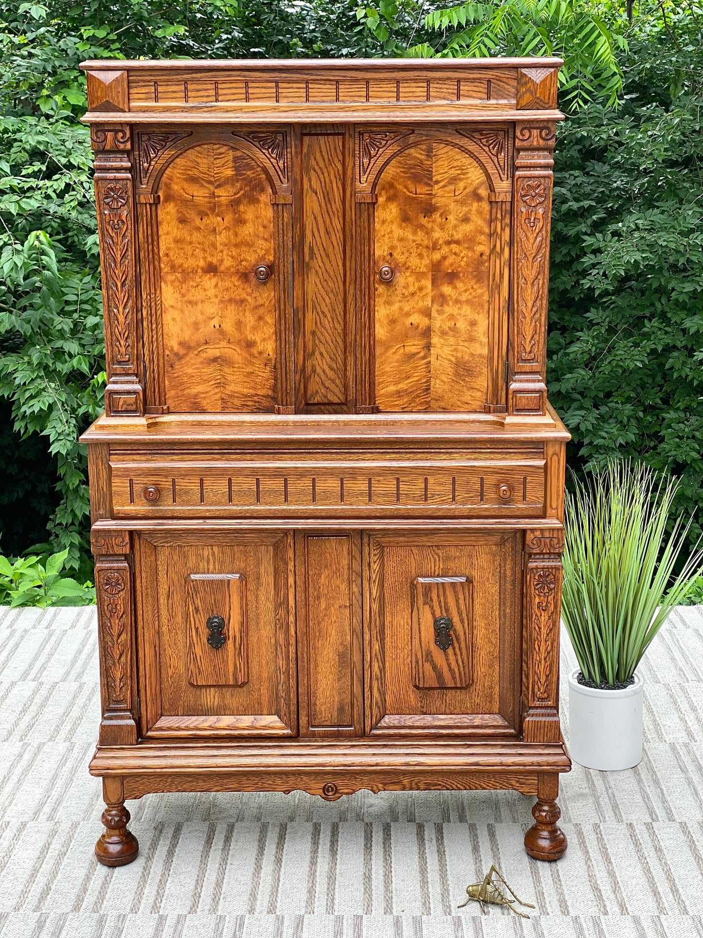 Tall Vintage Walnut Cabinet