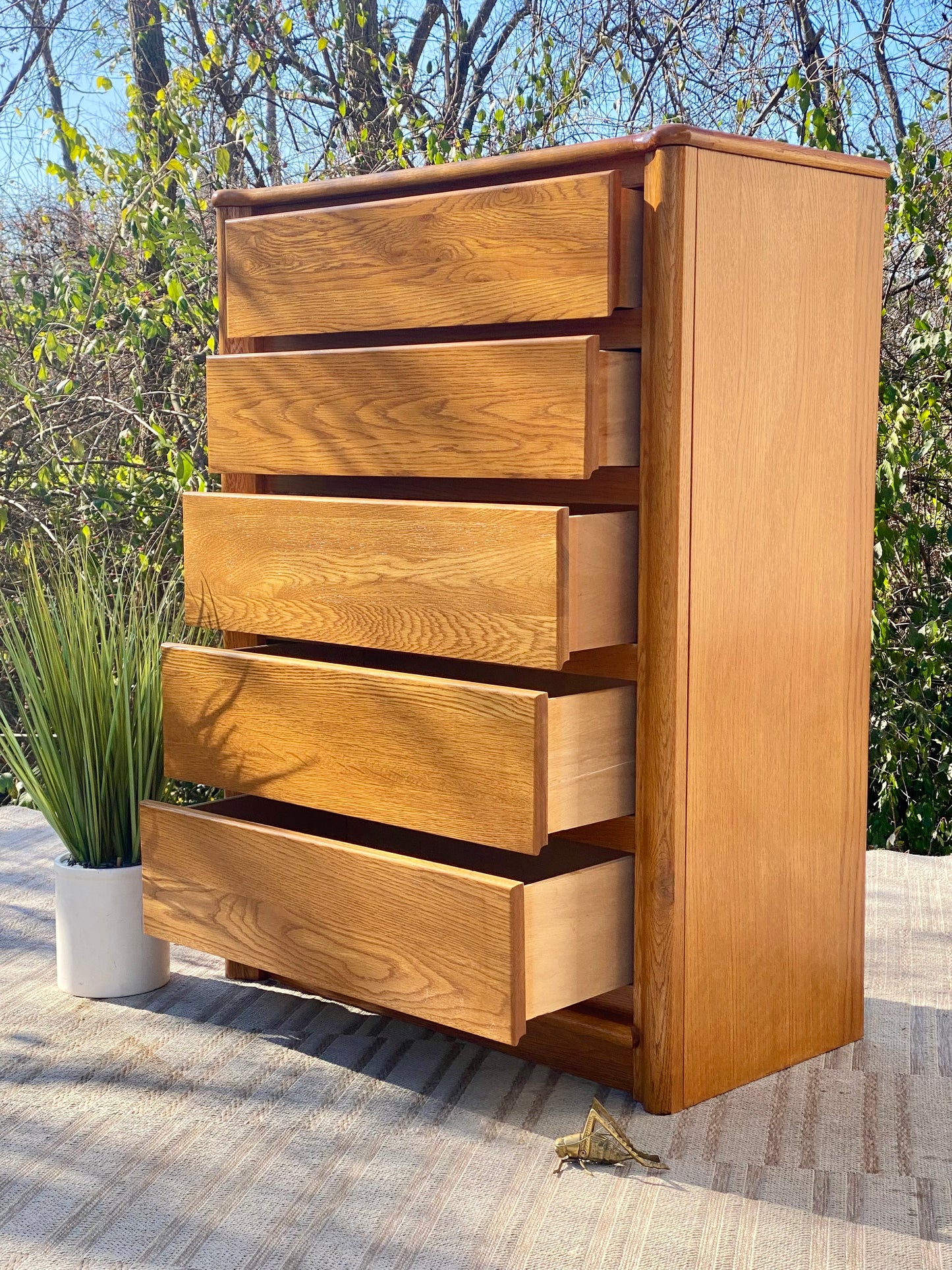 Nice Webb Wooden 5 Drawer Highboy Dresser