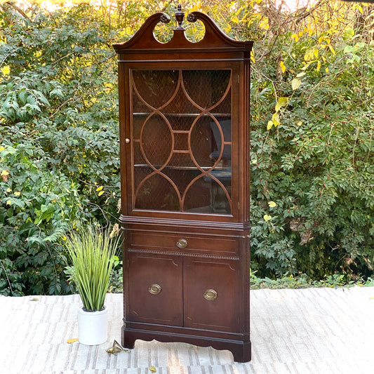 Vintage Thomasville Wooden Corner Cabinet
