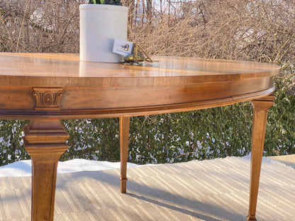 Vintage Wooden Oval Dining Table
