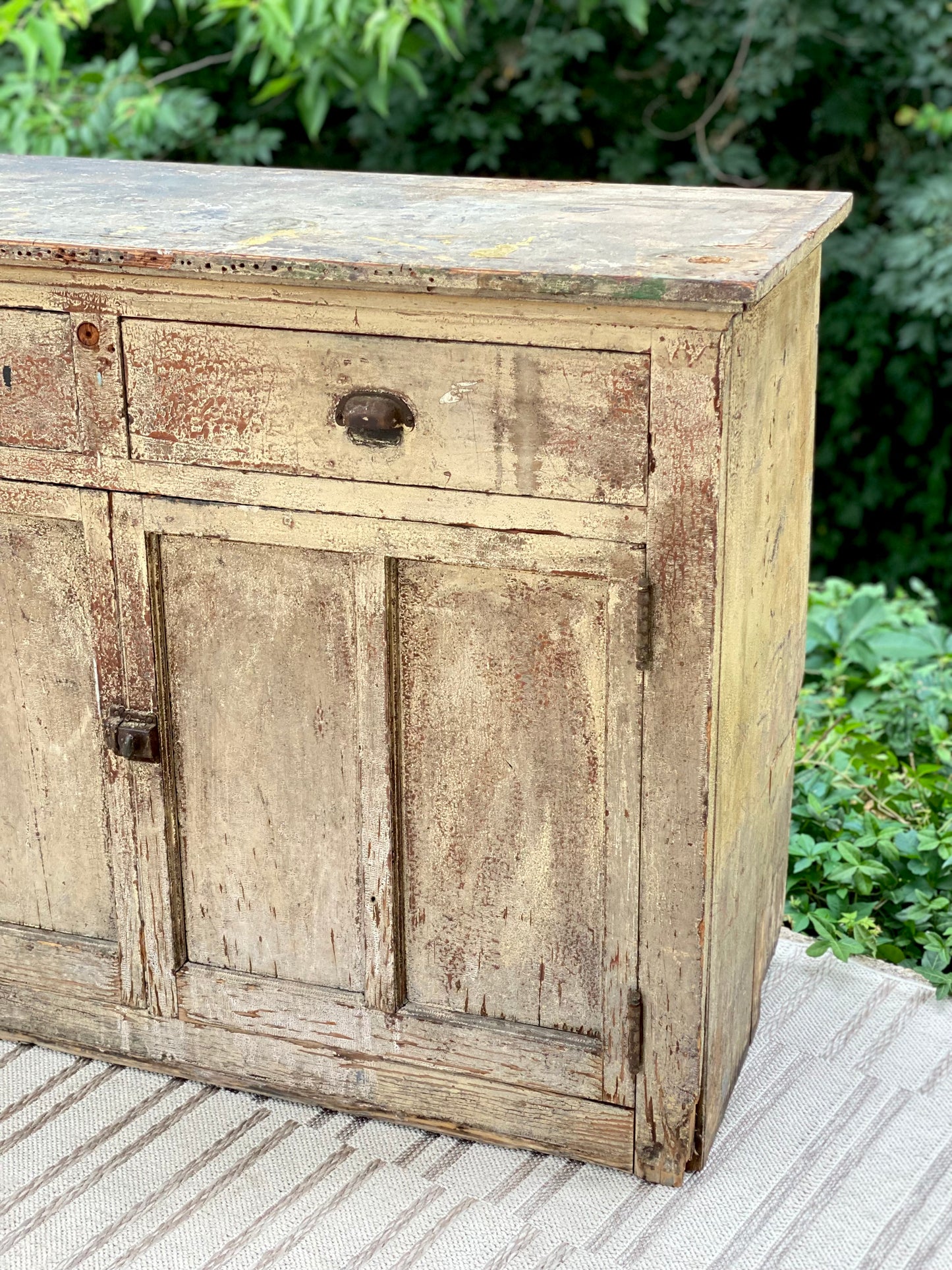 Antique Rustic Painted Cabinet