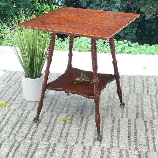 Vintage Wooden Claw Foot Plant Stand