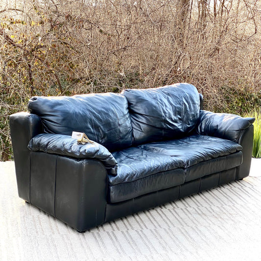 Nice Black Leather Sofa Couch by Sofa Express