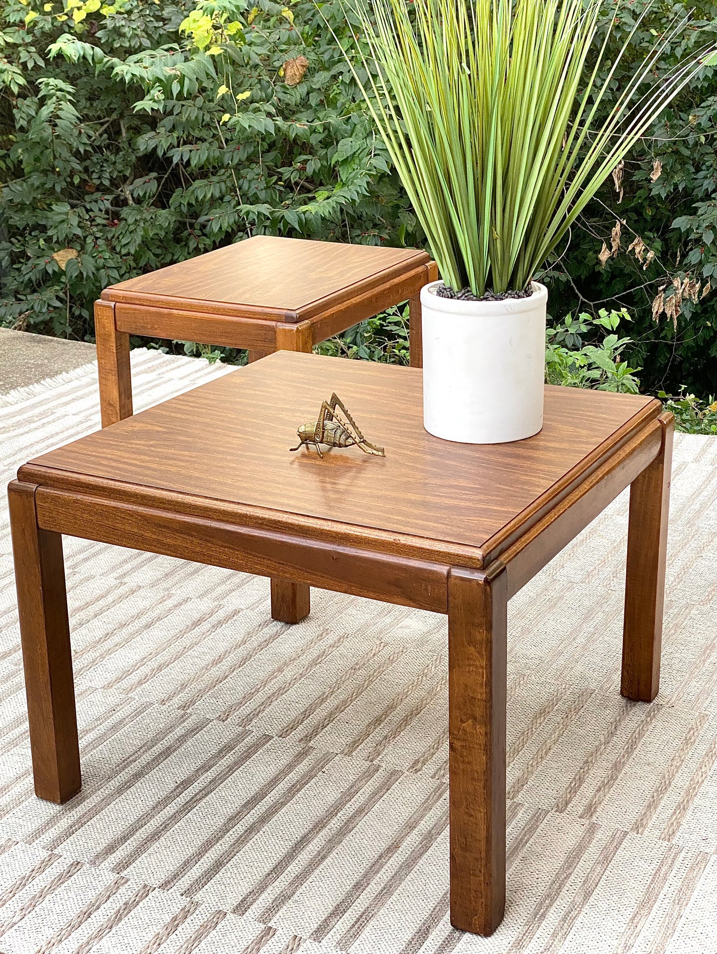Vintage Pair of Wooden Side Tables