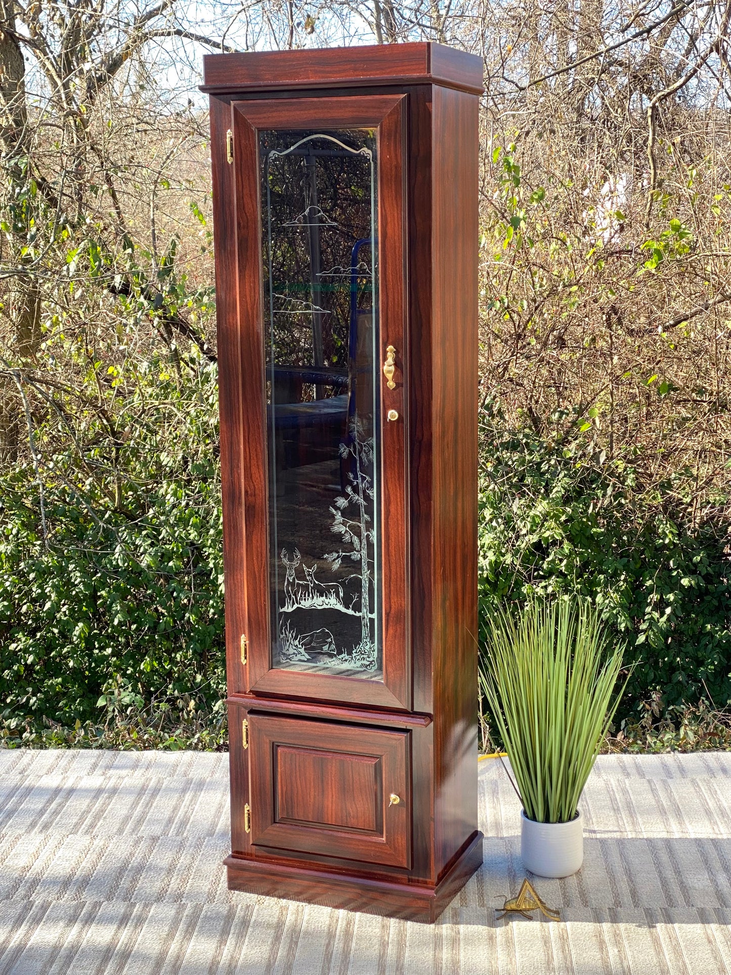 Vintage Wooden Glass Gun Cabinet