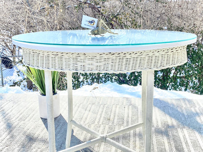 Nice Vintage Wicker Oval Table