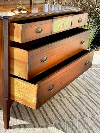 Nice Vintage Mahogany 3 Drawer Dresser & Mirror