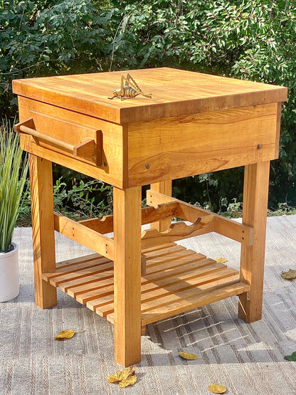 Vintage Butcher Block Island