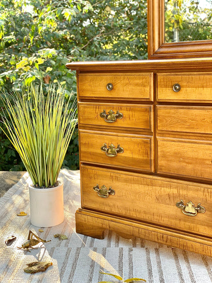 Vintage Broyhill Wooden 8 Drawer Dresser