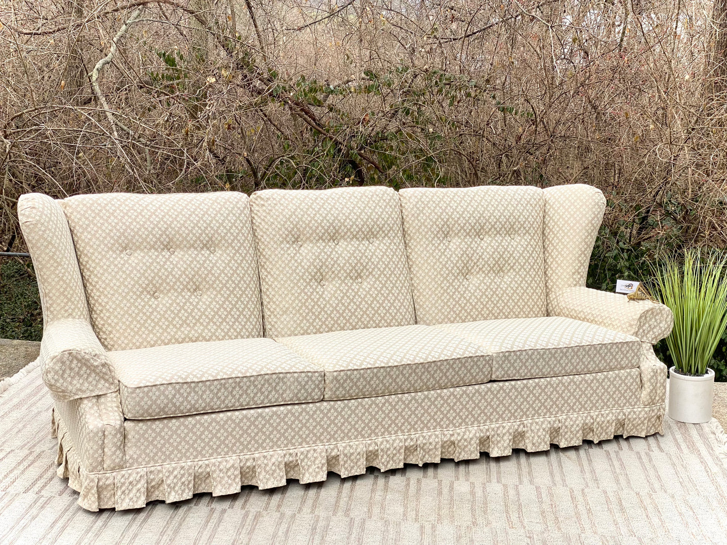 Beautiful Vintage Upholstered Sofa Couch