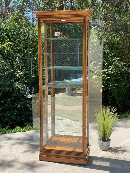 Vintage Howard Miller Glass 7 Shelf Display Case