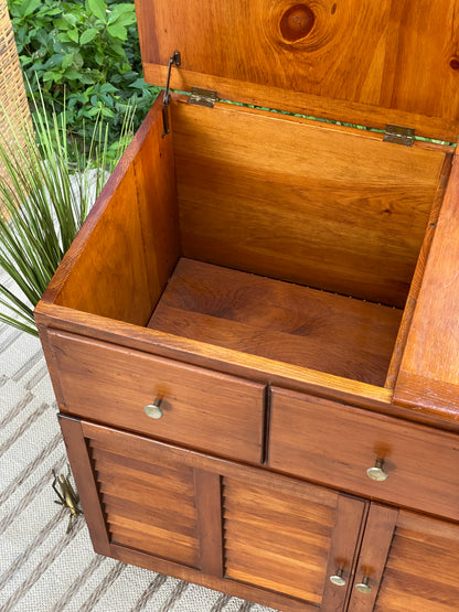 Vintage MCM Pine Bar Cabinet