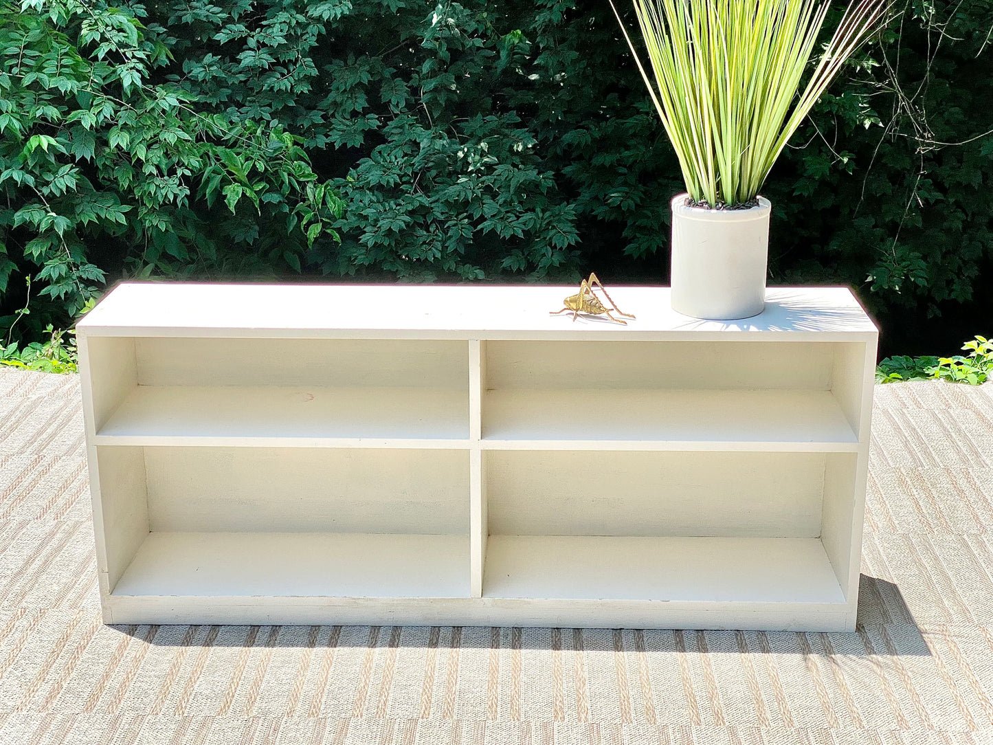 Vintage 2 Tier White Bookshelf