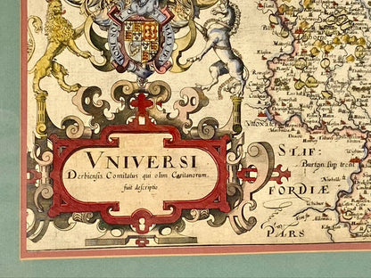 Antique Vniversi Map England Christopher Saxton