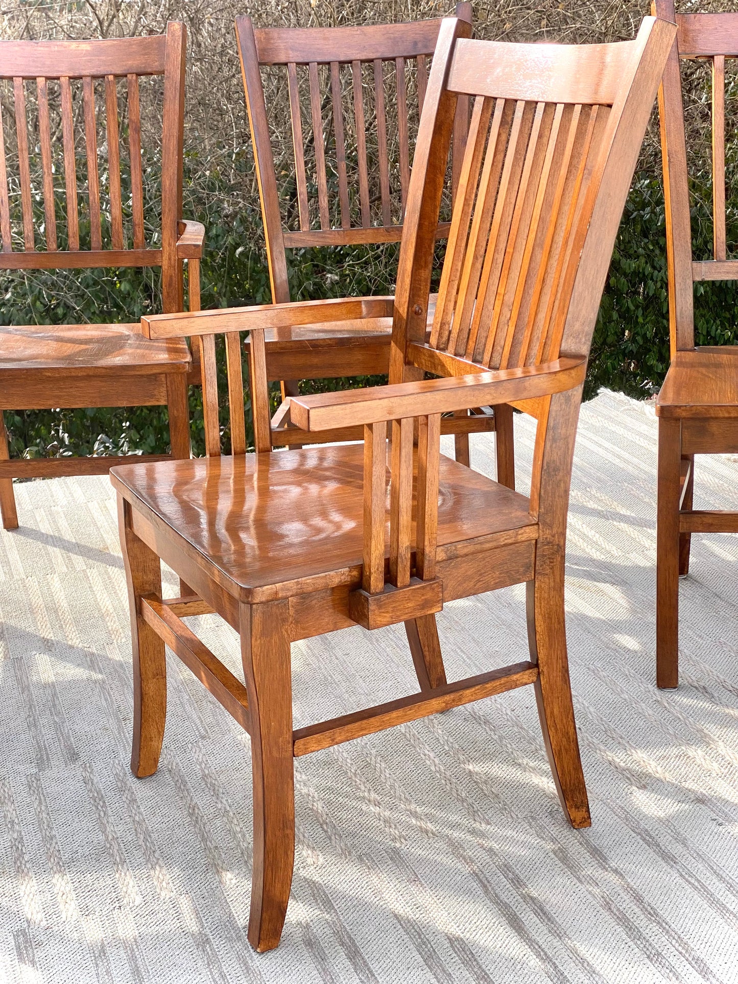 Set of 6 Wooden Arts & Crafts Style Chairs