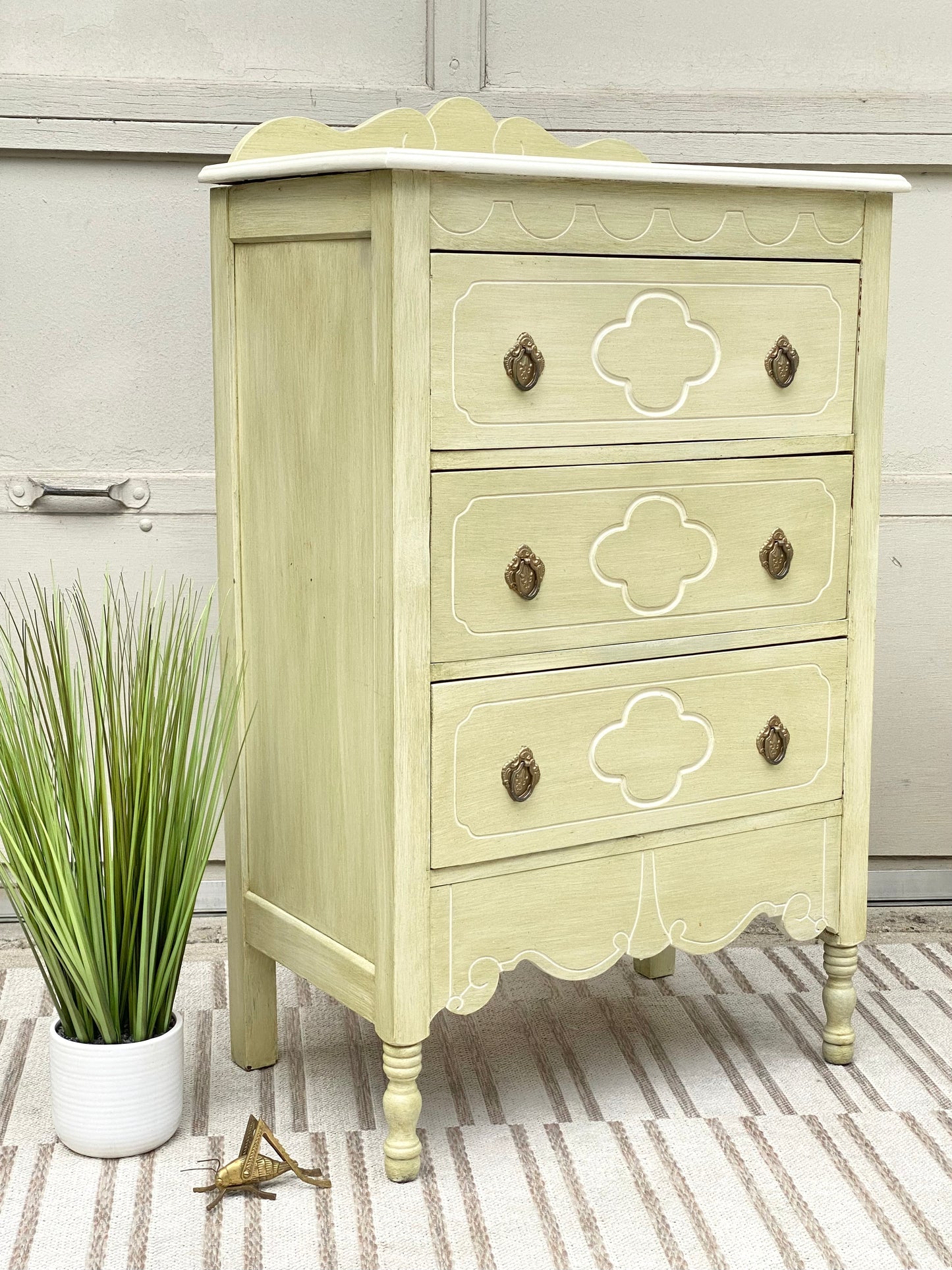 Vintage Painted Mahogany 3 Drawer Dresser