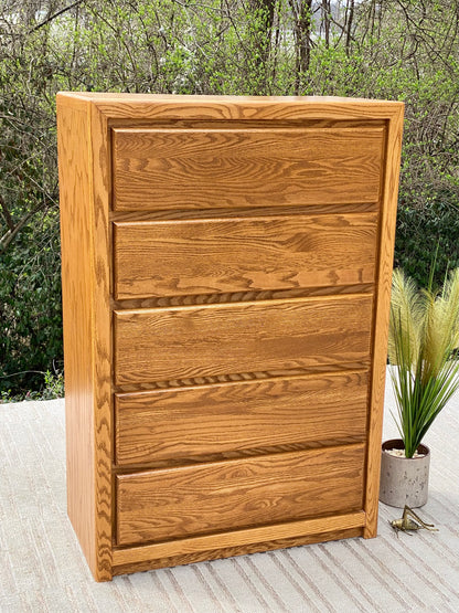 Vintage Wooden 5 Drawer Dresser